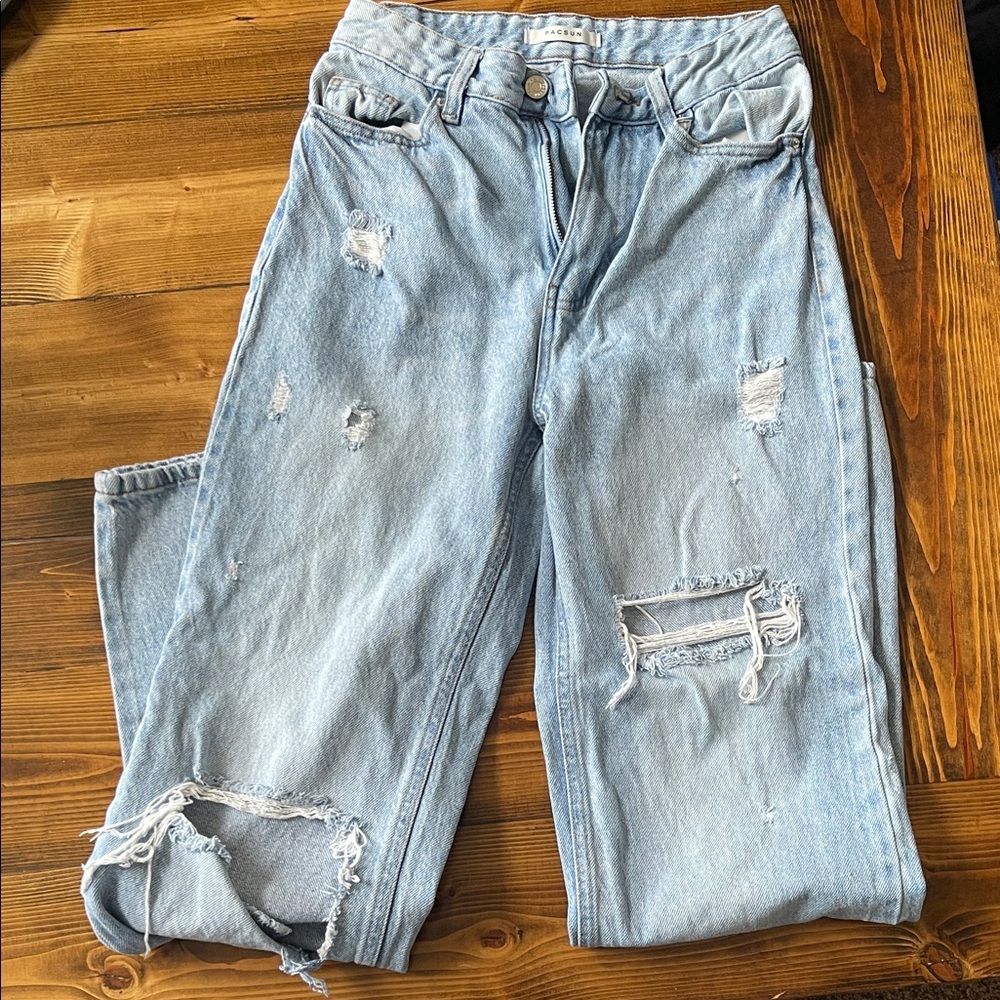 PacSun Sky Blue Ripped Boyfriend Jeans